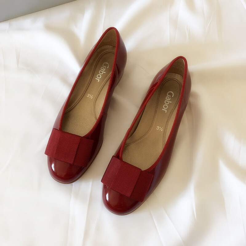 gaborgabor德国嘉宝05100通勤小红鞋四季款jk制服鞋平底女单鞋官方