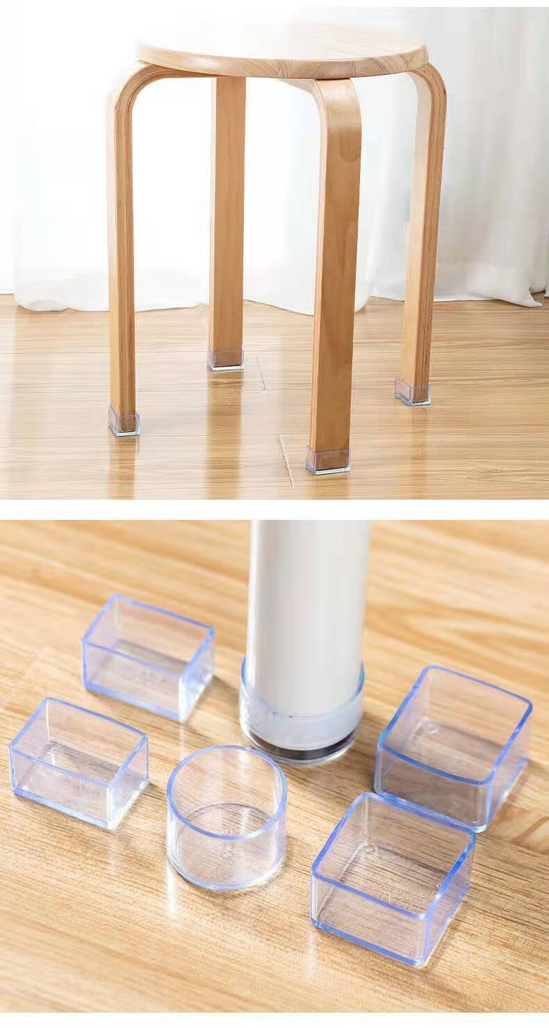 齐佩16个装椅子脚套透明加厚桌椅脚套耐磨防滑椅子腿垫橡胶凳子腿保护