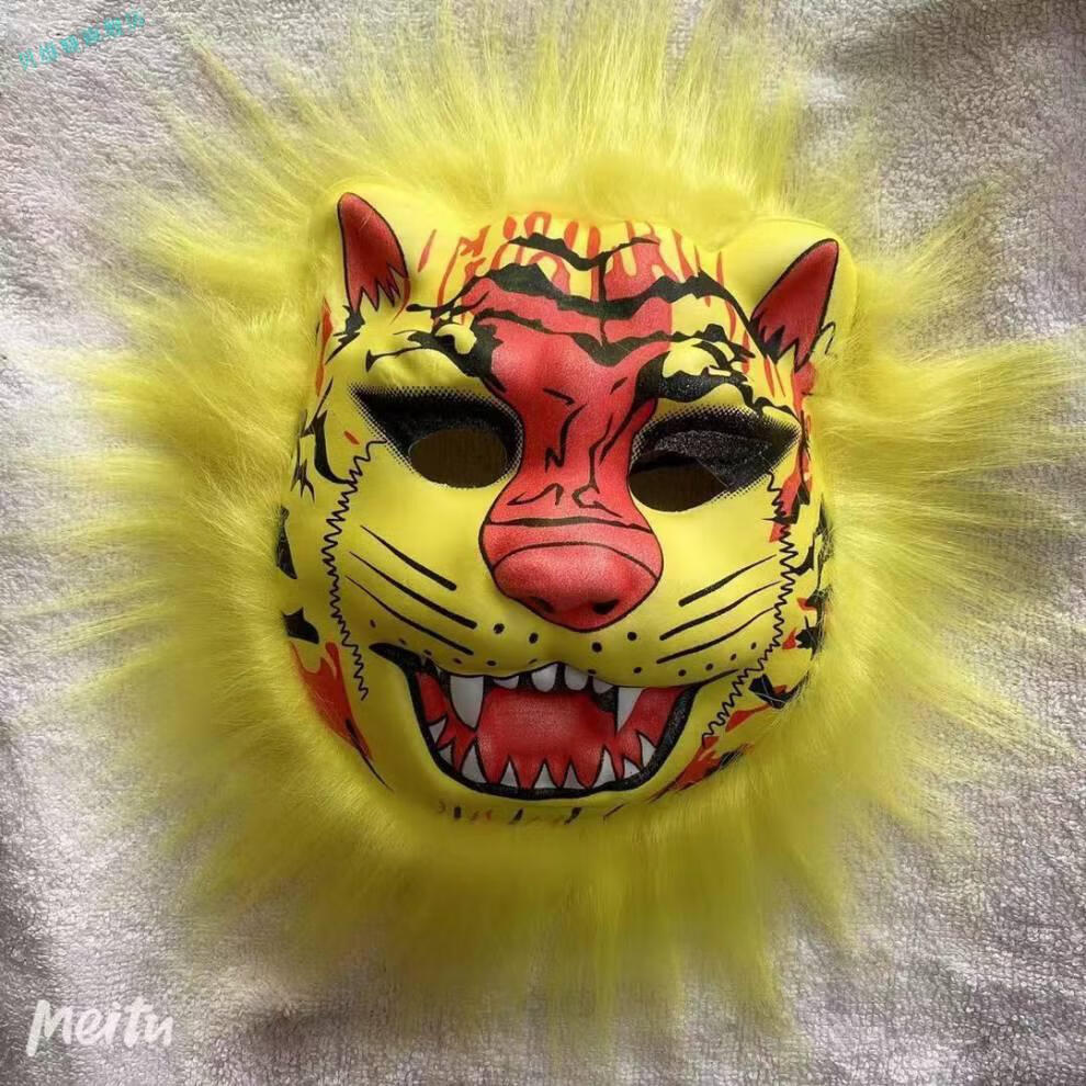 孙悟空面具带毛 西游记美猴王孙悟空面具全脸卡通儿童玩具幼儿园表演