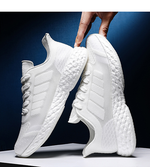 毒蛇曼巴鞋毒蛇曼巴夏季透气网面白色运动鞋男轻便软底爆米花休闲跑步