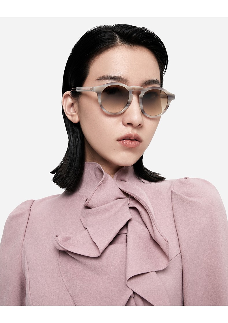 charles&keith2021秋季复古圆形女士时尚太阳眼镜ck3-21280417 black