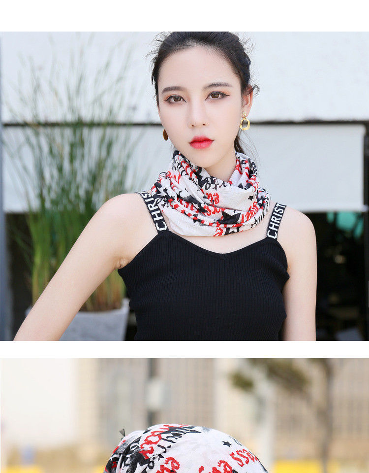 lucaly夏天围巾脖子薄款夏季冰丝围脖头巾女夏户外运动遮阳帽防晒护