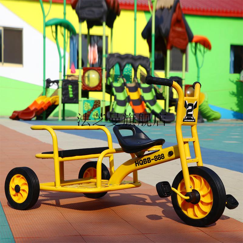 幼儿园儿童三轮车新款幼儿园儿童三轮车双人脚踏车小孩幼教童车带斗可