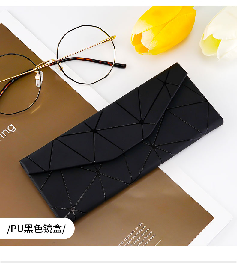 三角形可折叠式眼镜盒复古男简约三角折叠便携压太阳镜收纳眼睛盒子