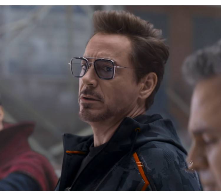 原宿潮复联4蜘蛛钢铁侠同款方形眼镜小罗伯特唐尼方框近视眼镜男 透明