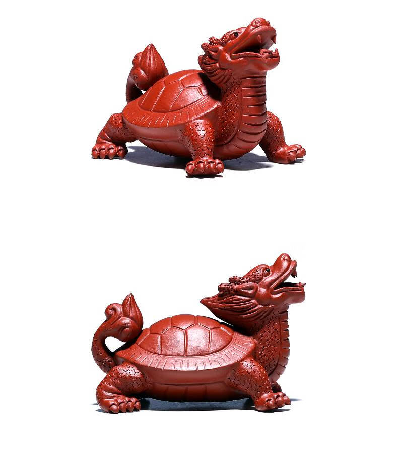 紫砂茶宠龙龟 茶宠茶道创意精品摆件大红袍纯手工龙龟茶宠【图片 价格