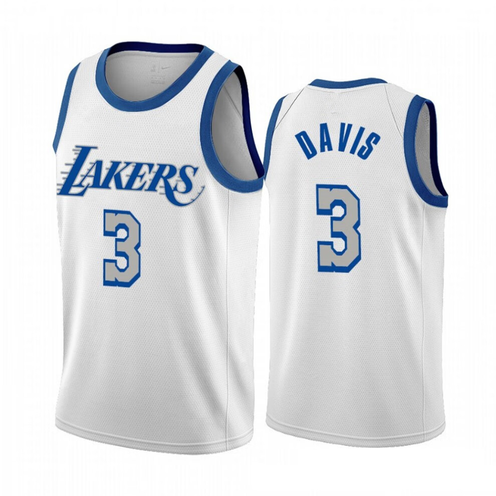 腾讯体育同款新款nba湖人队3号安东尼戴维斯 davis复古刺绣篮球球衣