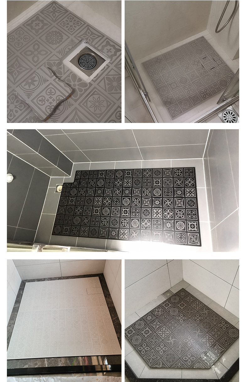 淋浴房脚踏石宝格陶卫生间防滑地砖浴室通体砖洗澡间脚踏石淋浴房地板