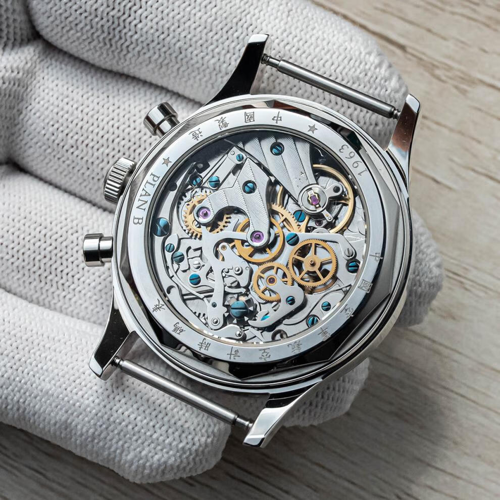 海鸥飞行员码表st19机芯机械男手表蓝宝石大表盘防水男士手表196340蓝