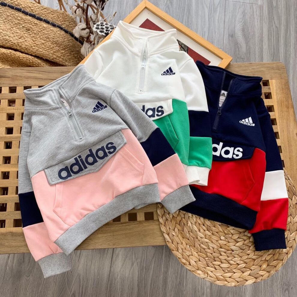 阿迪达斯 (adidas)三叶草童装秋冬装两件套装拉链运动服男女童长袖