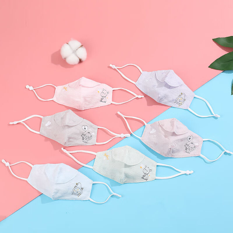 薄款宝宝小童透气冰丝儿童可洗口罩3幼儿开口棉男宝3个装03岁可调节