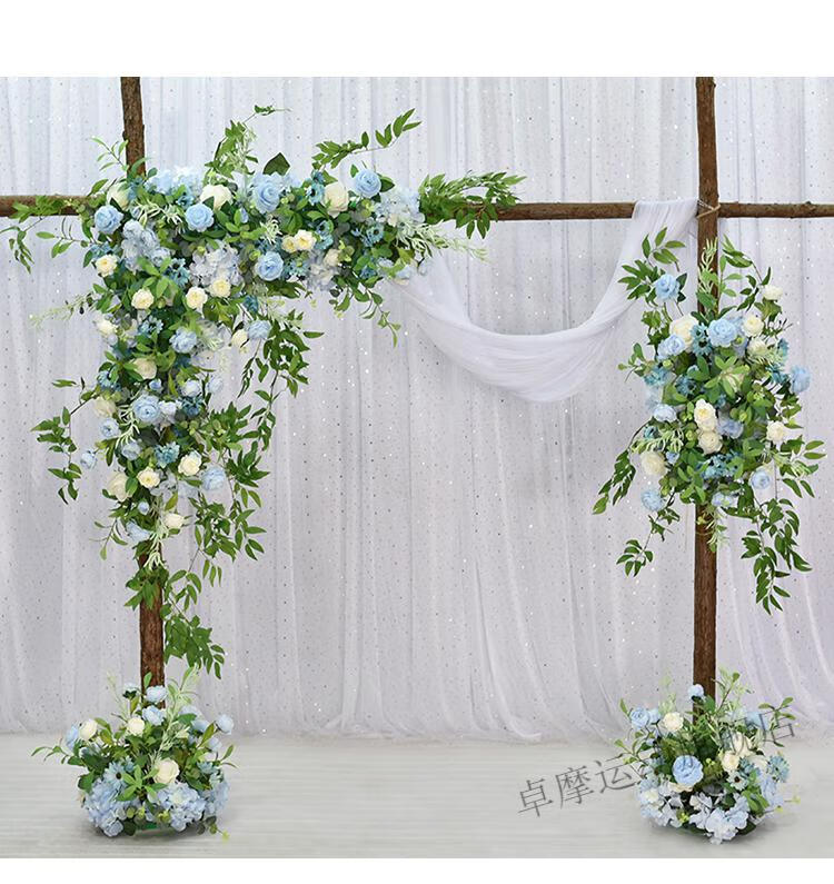 京选好货拱门仿真花婚礼舞台布置花墙地花排装饰拱门仿真花艺橱窗摄影