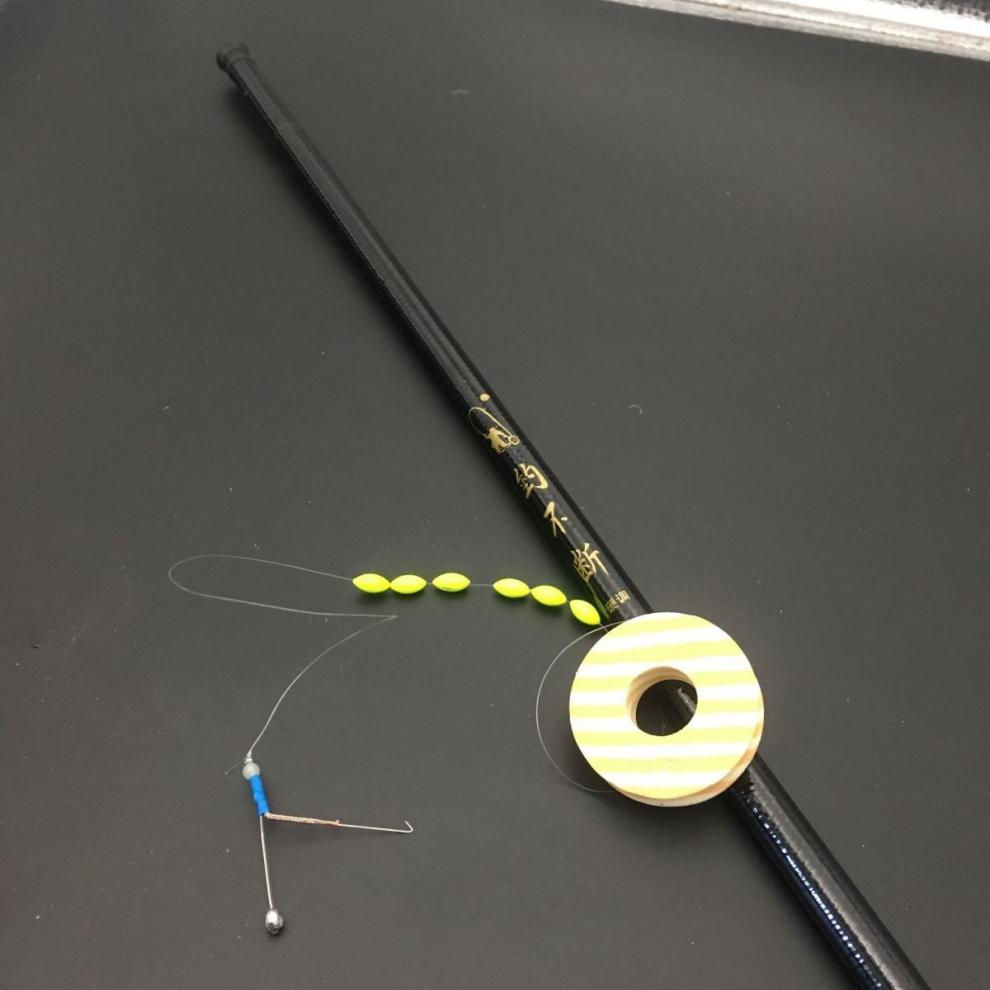 最吉尙品钓虾专用短杆儿童竿手工钓虾钩钓虾杆钓河虾钩钓草虾专用双钩