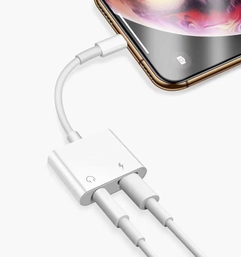 亿魅苹果耳机转接头iphone11xsmax8手机听歌充电吃鸡手游转换器线双扁