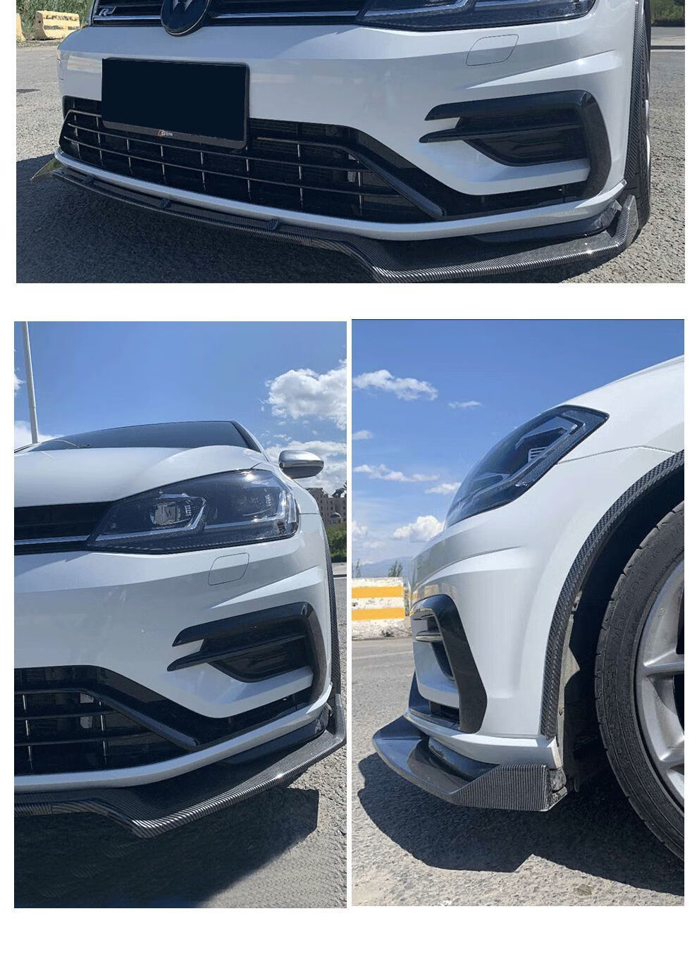 5/8gti rline pro汽车专用前铲侧裙改装嘉旅包围前唇 高尔夫7全系哑黑