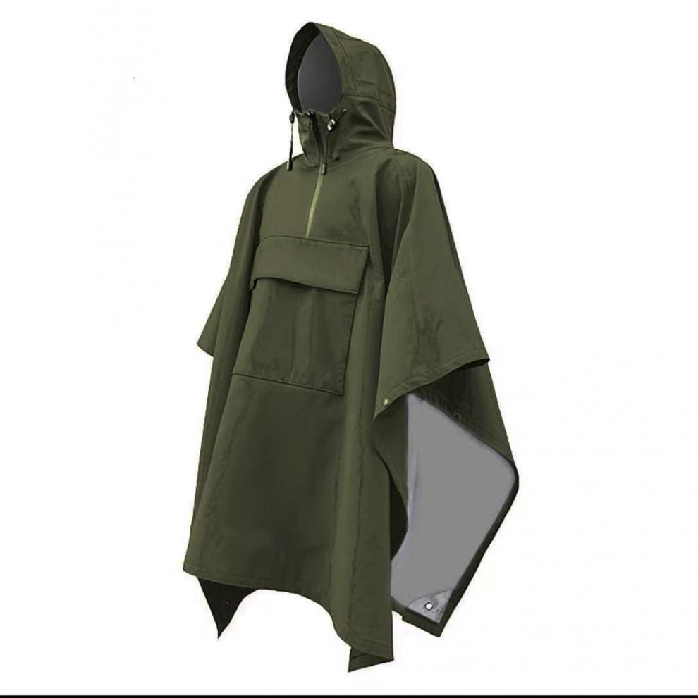 战术雨衣披风 多用途户外战术多功能雨衣面料3l压胶雨披登山徒步露营