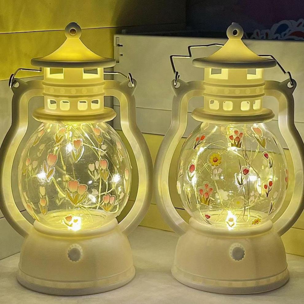 diy郁金香小油灯氛围灯手提小夜灯生日礼物高颜值女生 小油灯 郁金香