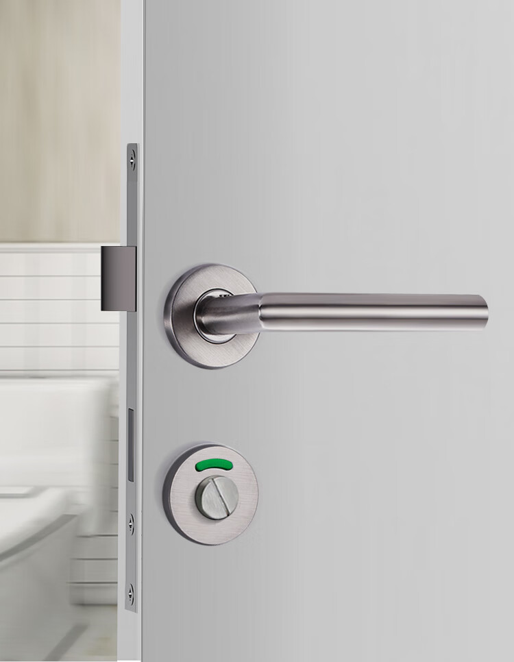 定制304直角把手公共厕所卫生间隔断配件红绿门锁加厚有人无人指示