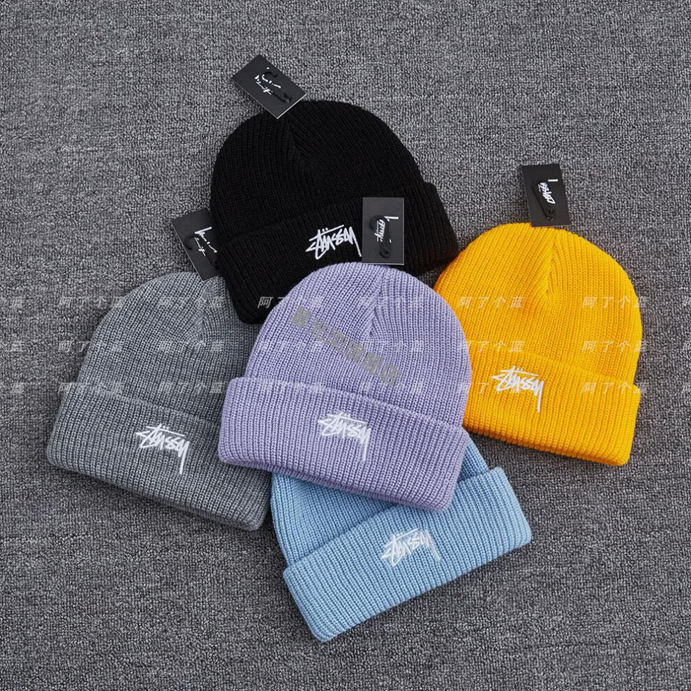 度佳行 stussy毛线帽 stussy针织帽斯图西刺绣毛线帽冷帽经典欧美潮牌