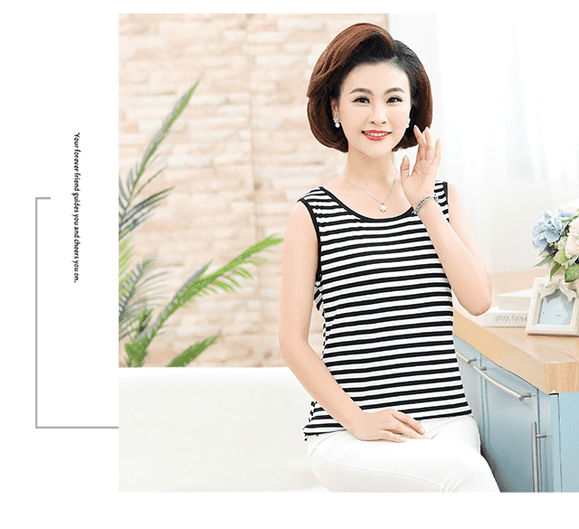 允倾2021新款中老年女夏季莫代尔短袖t恤妈妈棉背心吊带中年人无袖