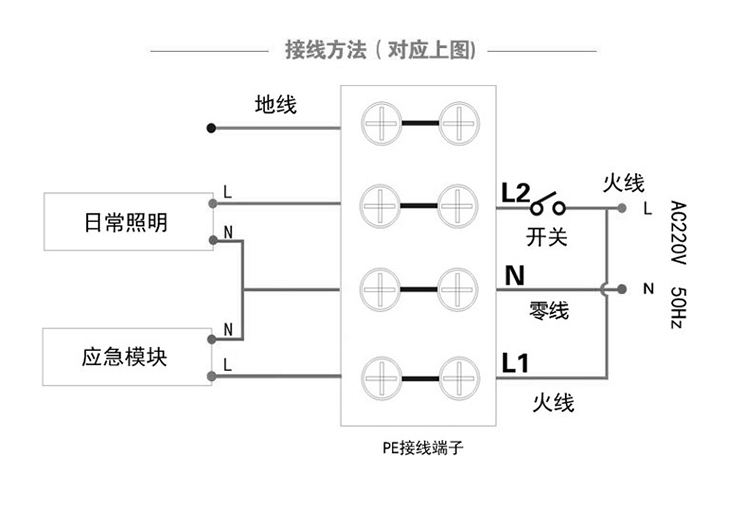 楼梯感应灯接线图图片