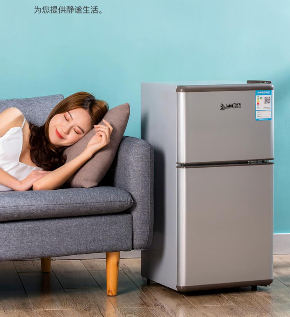 小冰箱家用宿舍租房用小型迷你双开门电冰箱冷冻冷藏一级节能省电op
