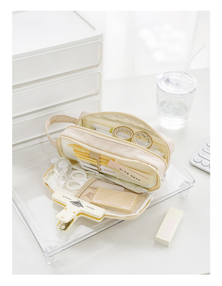 博巴伦本小姐 笔袋ins日简约文具袋高颜值文具盒男女孩大容量铅笔盒