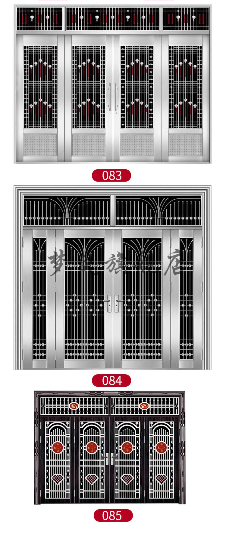 304不锈钢门别墅大门双开门家用乡村入户门农村防盗门单门进户门sus