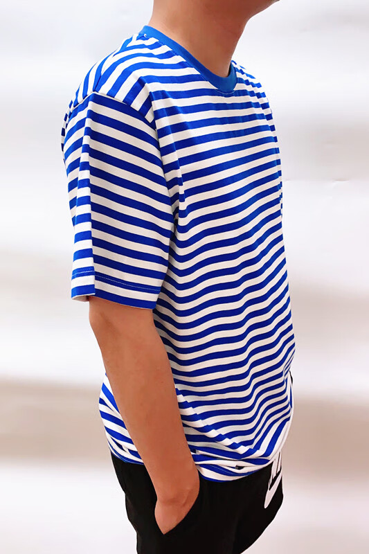 海军衫海军t恤老式海魂衫全棉短袖棉质蓝白条纹汗衫t恤复古怀旧国货