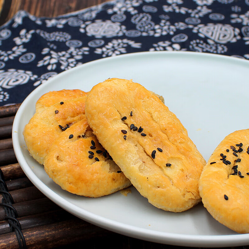 浙江特产鞋底饼千层椒盐酥饼鞋底酥传统糕点小吃零食500g 食500g