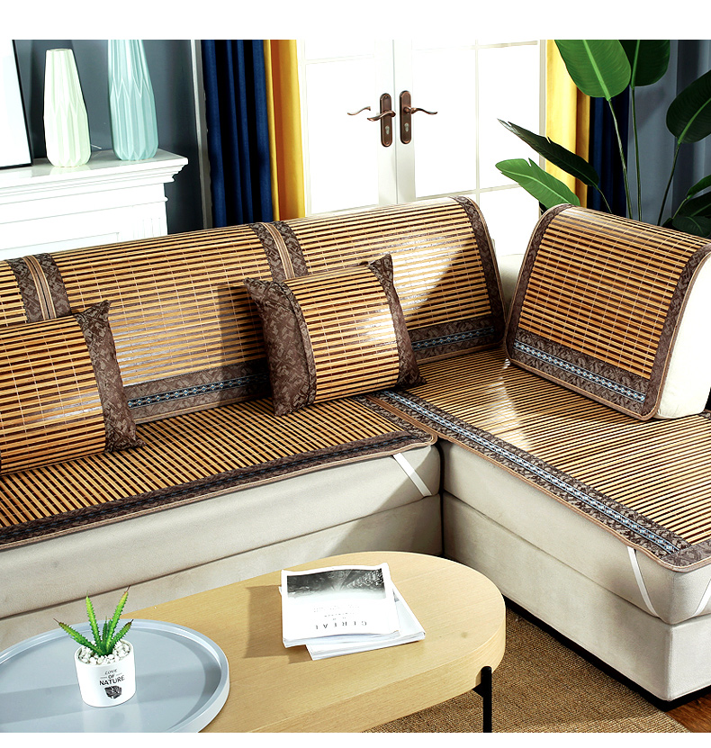 雅鹿家纺 沙发凉席竹席整套夏季硬质凉席沙发垫夏天防滑贵妃位组合