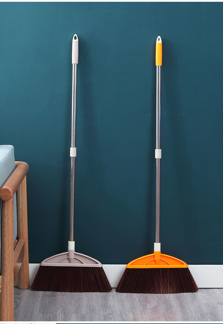 加厚不锈钢长杆扫把家用塑料扫地扫帚单个清洁软毛笤帚不弯腰 【大号