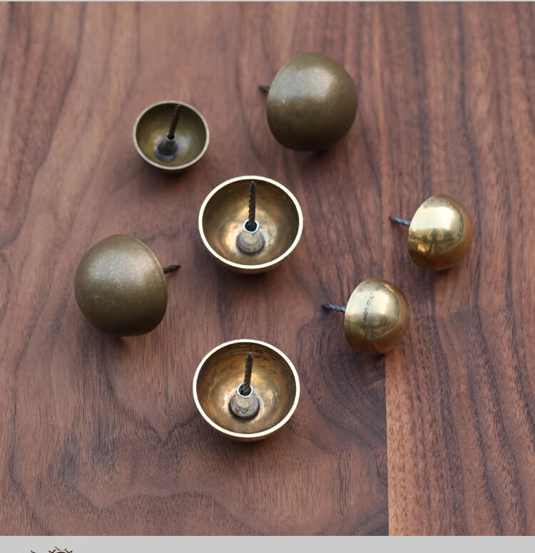 铜泡钉装饰图钉中式仿古大门半圆鼓钉古建帽钉木门铜钉配件门钉5cm