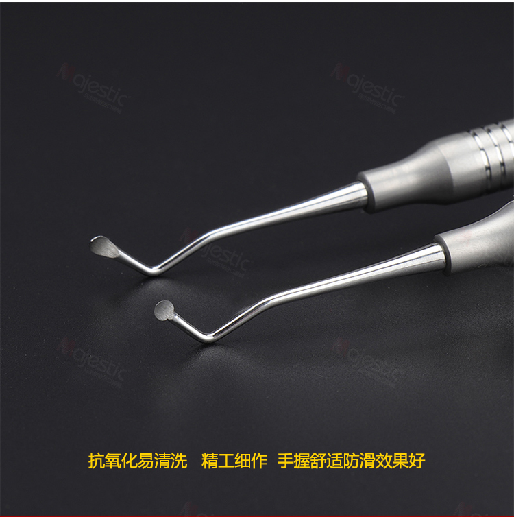牙科工具剔挖器双头小刮匙去腐龋齿清挖勺不锈钢口腔护理器械材料圆形