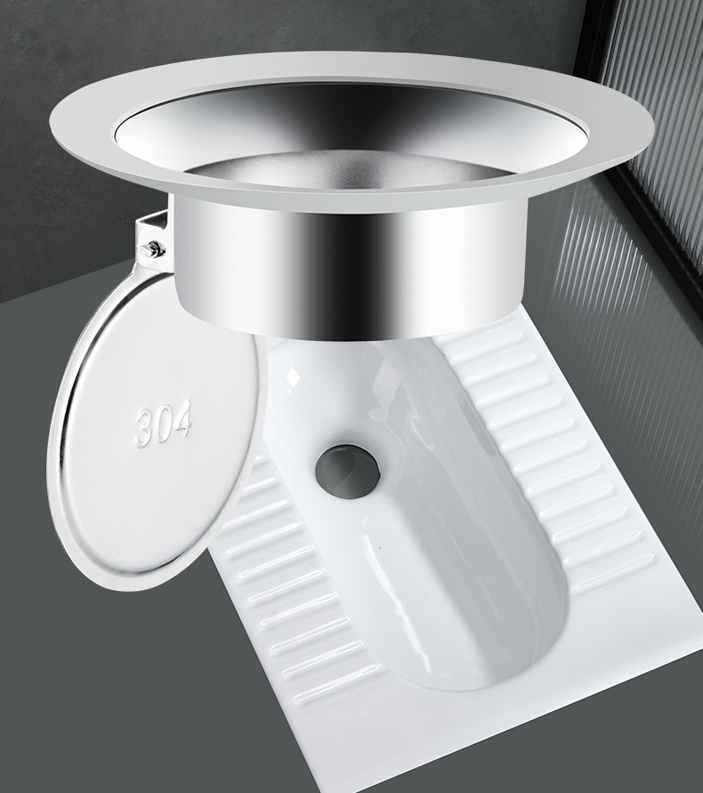 厕所堵臭器蹲坑便池挡板不锈钢蹲便器盖堵洞塞子坐便器 【304不锈钢】