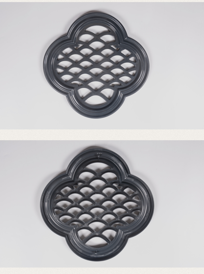 仿古砖雕镂空窗花多角形中式园林砖雕扇形镂空墙面装饰壁挂围墙镂空