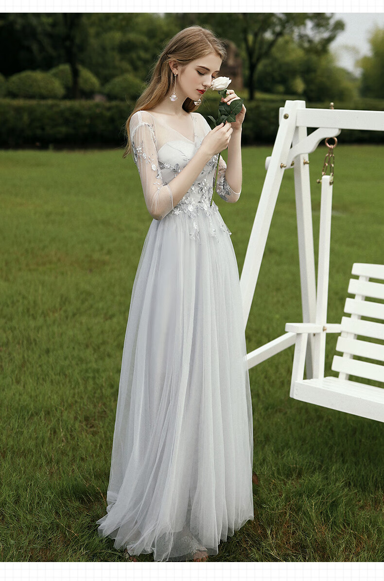 送妹妹成人礼物女生裙子成年礼服生日群孑伴娘服长款仙气质显瘦遮肉晚