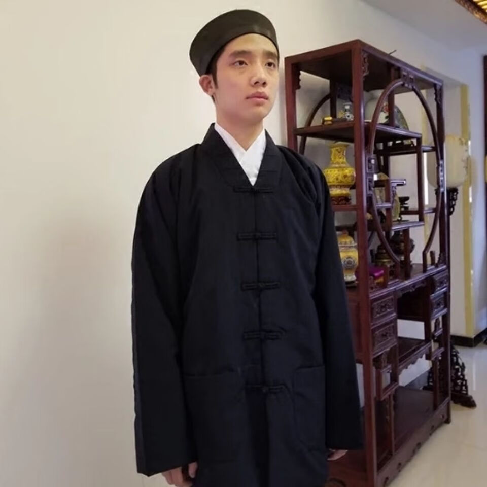 道教道服春秋季款道士服装斜襟男女道袍太极服练功服对襟道装套装