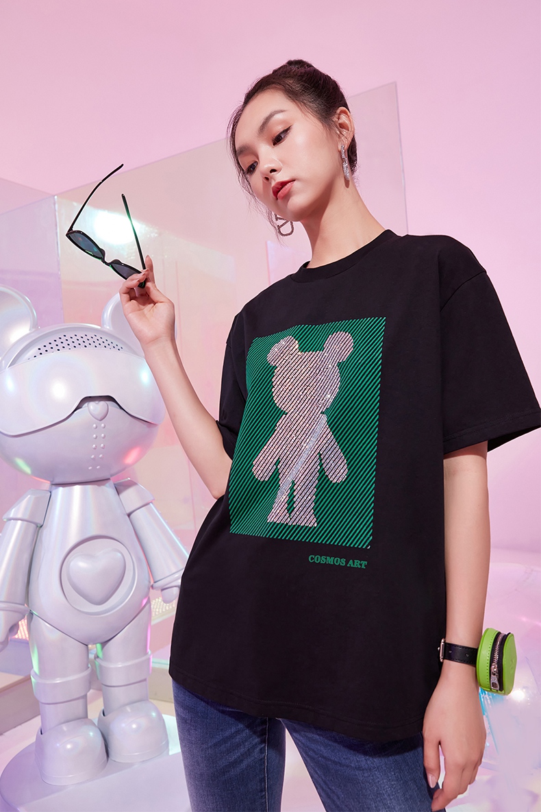【星际熊联名】five plus短袖t恤女2021新款女装闺蜜