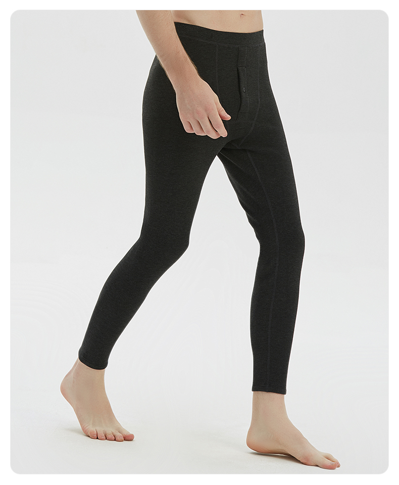 铜牛2021秋冬新款高密绒保暖男裤标准长裤男打底裤nk105深灰蓝175100