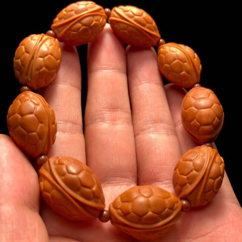 秋痕 甲鱼橄榄核单籽雕刻龟壳富甲天下手把件乌龟挂件吊坠核雕文玩