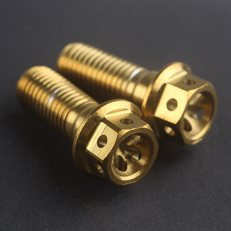 外六角螺丝m10镂空烧钛304不锈钢大对四卡钳大鲍鱼紧固半牙螺栓金色2