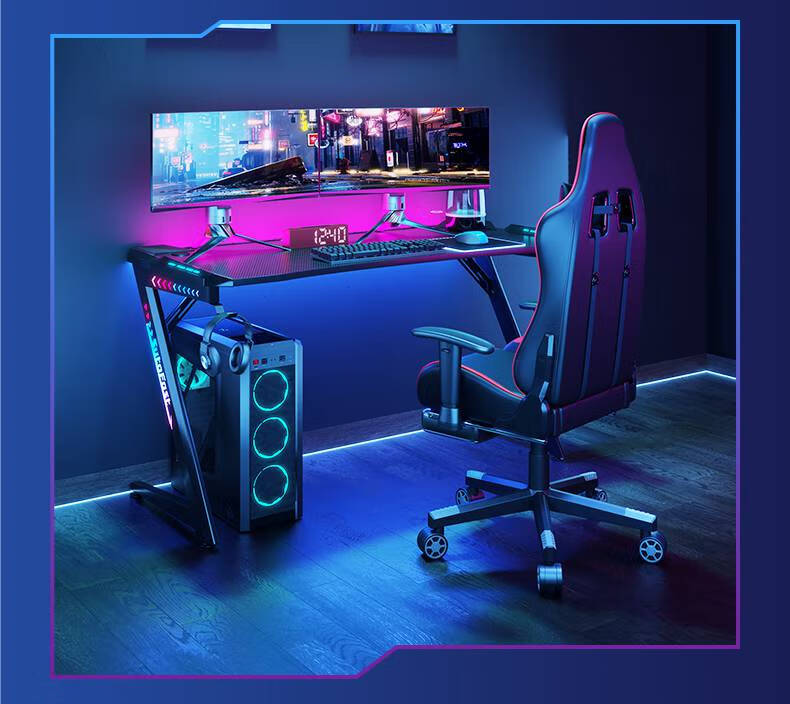 速一电竞桌家用电脑桌台式游戏桌子轻奢办公桌一体式竞技桌椅套装