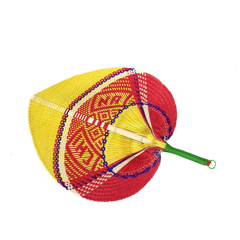 竹编手工艺特色桃形扇子手摇夏季扇文艺纳凉蒲扇小清新创意手摇扇3026