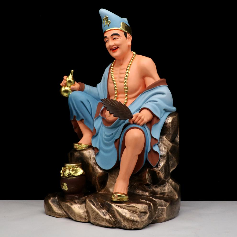 济公佛像济公佛像16寸19寸道济和尚降龙罗汉李修缘家用供奉摆件红衣