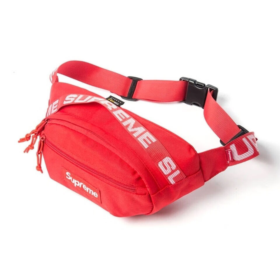 forf联名supreme 18ss斜挎包男女时尚单肩包学生胸包运动腰包韩版