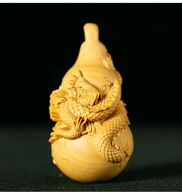 把玩小物件小叶黄杨木雕刻文玩手把件龙葫芦盘玩物件随身手件车挂件