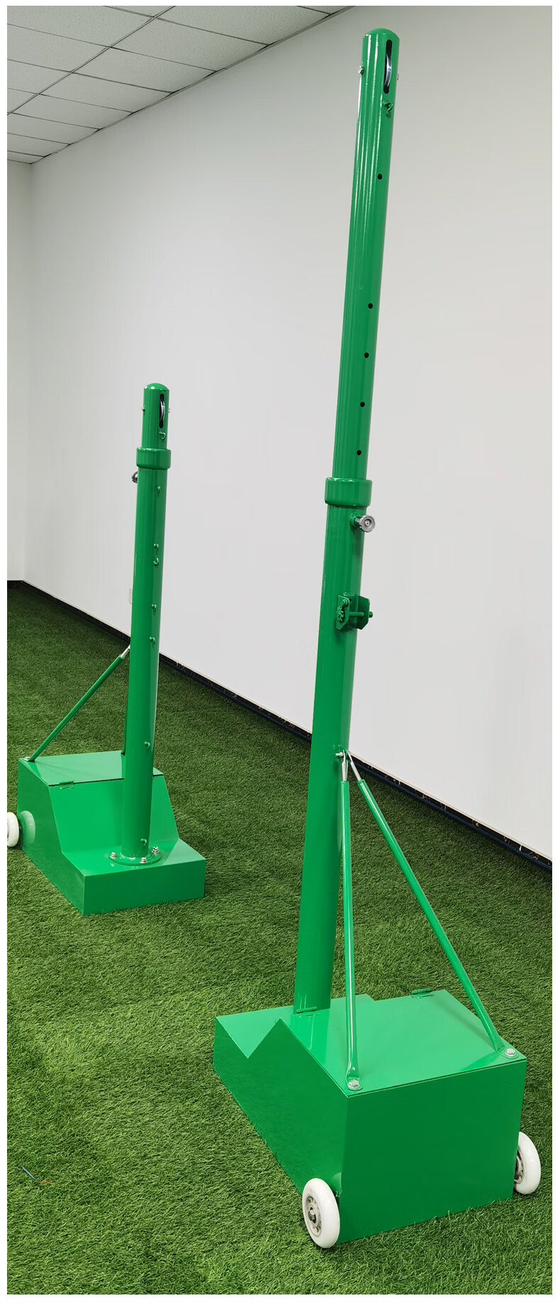 柒磊移动式羽毛球网架排球网柱室外支架标准便携式网球气排球网架绿色