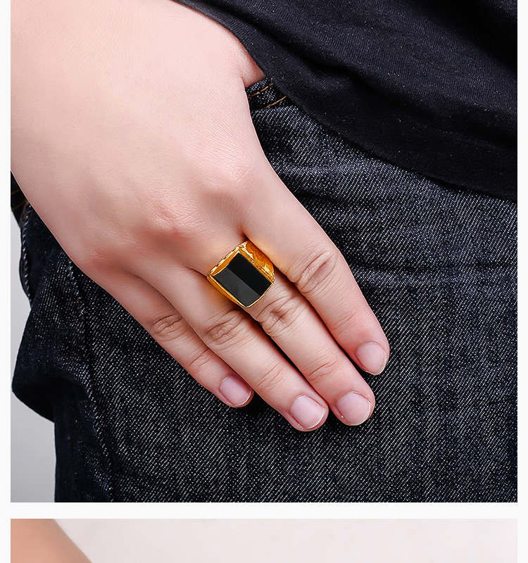 老凤凰境界系列黄金戒指男足金金镶玉活口方形男戒可调节浪漫节日礼物
