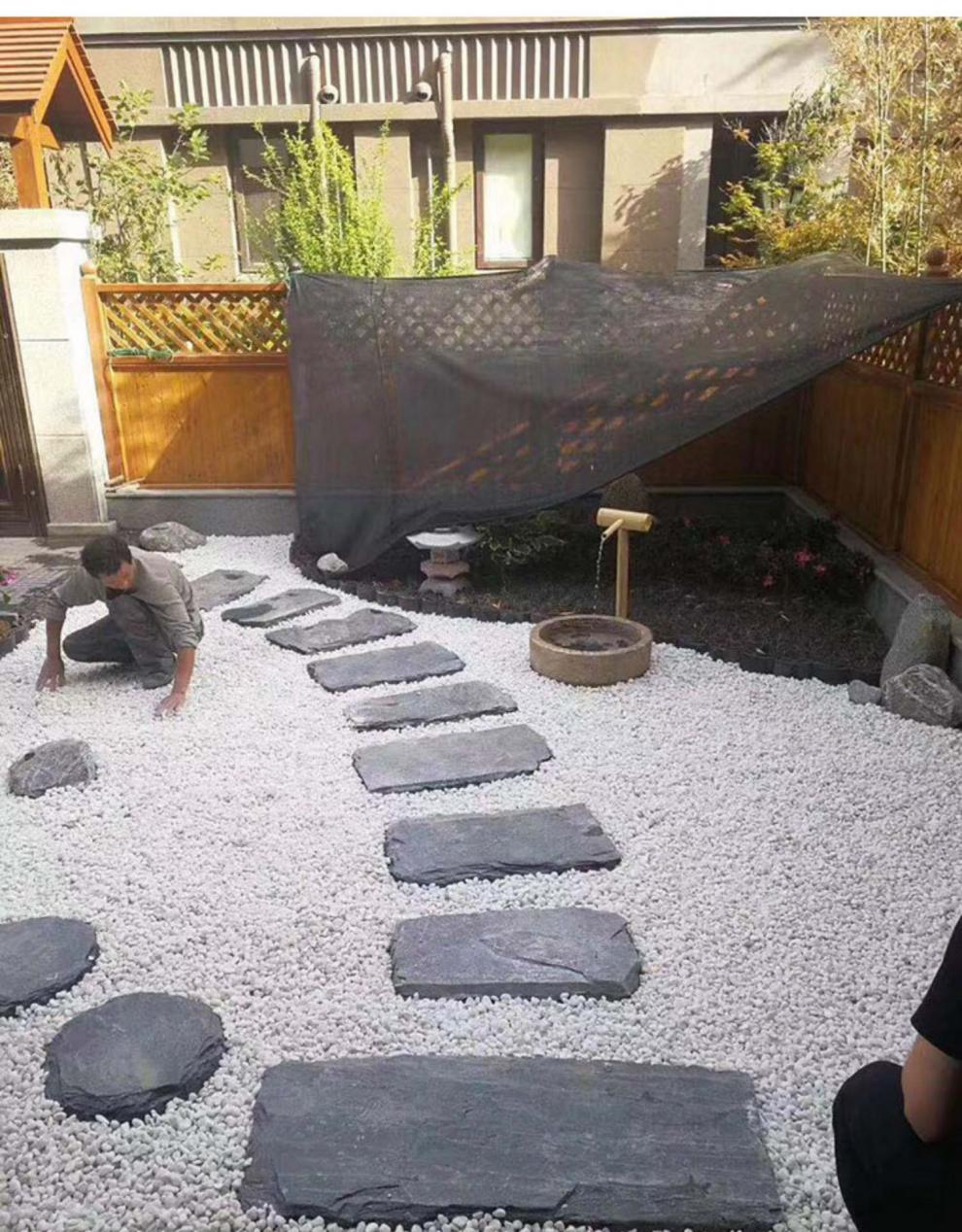 天然青石板庭院花园踏步石草坪垫脚汀步石石仿古砖文化石室外地砖 青